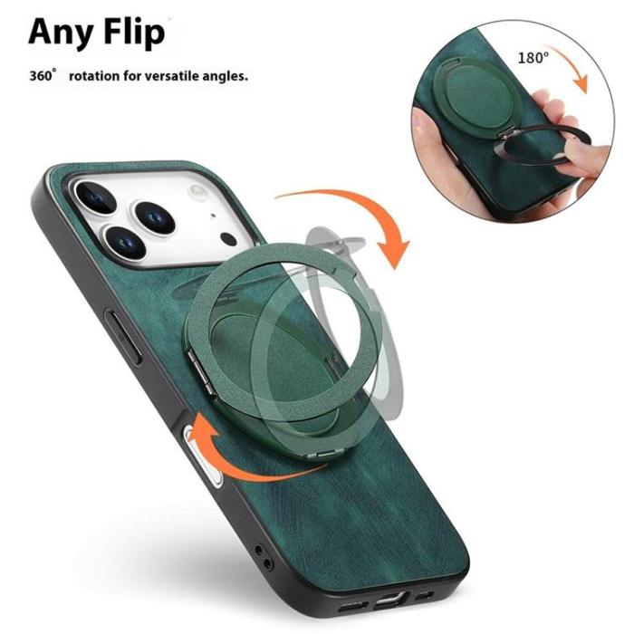 A-One Brand - iPhone 17 Pro Max Mobilskal Rotating Kickstand - Grön