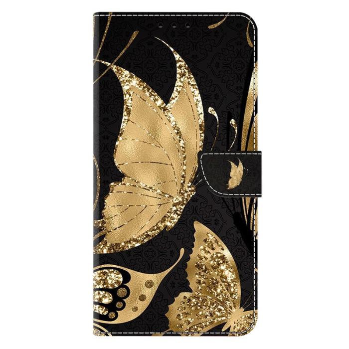 OEM - Samsung Galaxy S26 / S26 Pro Plånboksfodral 3D Mönster Konstläder Gyllene Fjäril