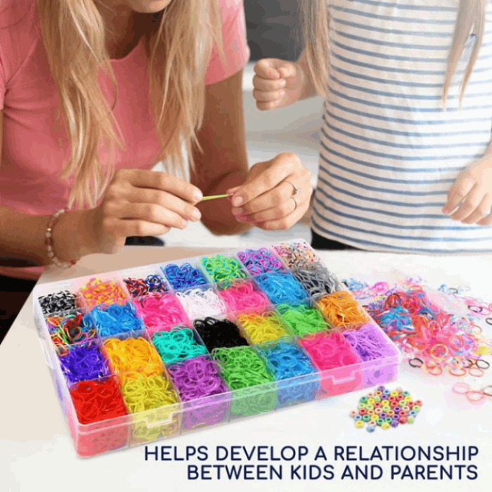 A-One Brand - Loom bands pysselset - 28 olika färger - 11000 st