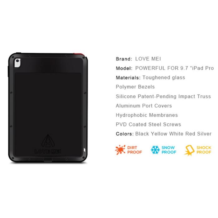 UTGATT5 - LOVE MEI Extra Tåligt Skal till Apple iPad Pro 9.7 - Svart