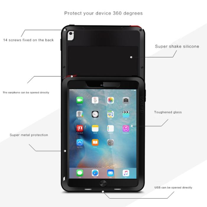 UTGATT5 - LOVE MEI Extra Tåligt Skal till Apple iPad Pro 9.7 - Svart