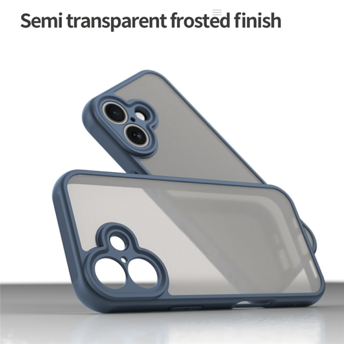 A-One Brand - iPhone 17 Mobilskal Frostade krockkuddar Drop Proof - Blå
