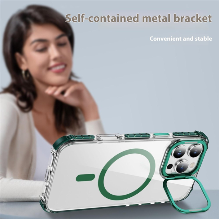 A-One Brand - iPhone 16 Pro Max Mobilskal MagSafe Kickstand - Grön