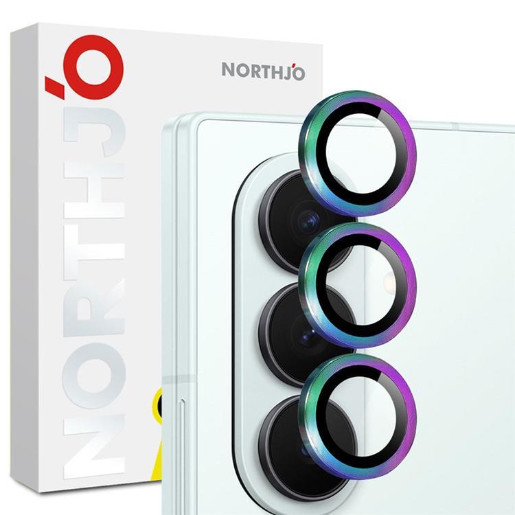 NORTHJO Kameralinsskydd Härdat glas För Galaxy Z Fold 8 Metal Ring - Färgstark | 5468 | AlltMobil