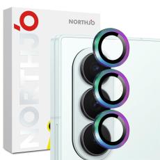 NORTHJO - NORTHJO Kameralinsskydd H&auml;rdat glas F&ouml;r Galaxy Z Fold 8 Metal Ring - F&auml;rgstark