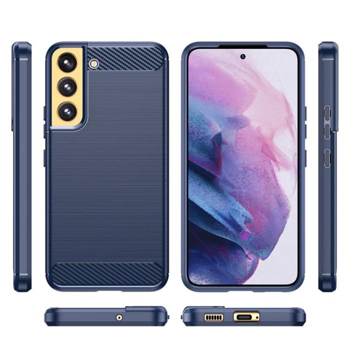 OEM - Galaxy S23 Skal Carbon Silicone Flexible - Blå