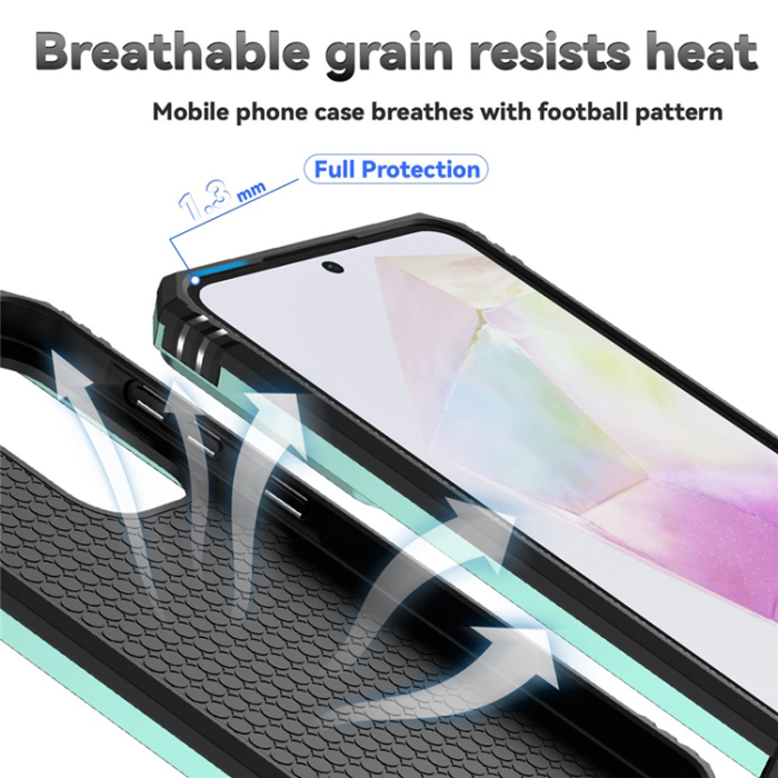 A-One Brand - Galaxy A36/A56 Mobilskal Kickstand PC + TPU - Svartgrön
