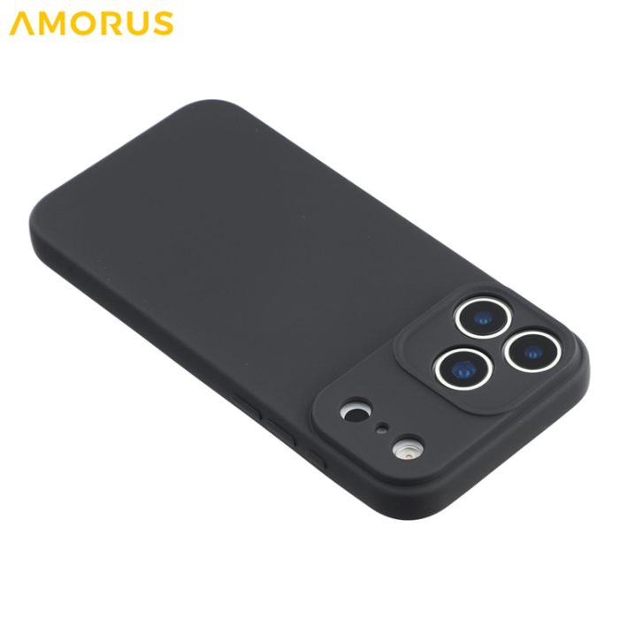 Amorus - AMORUS iPhone 17 Pro Mobilskal Precise Cutouts TPU Fiber - Svart