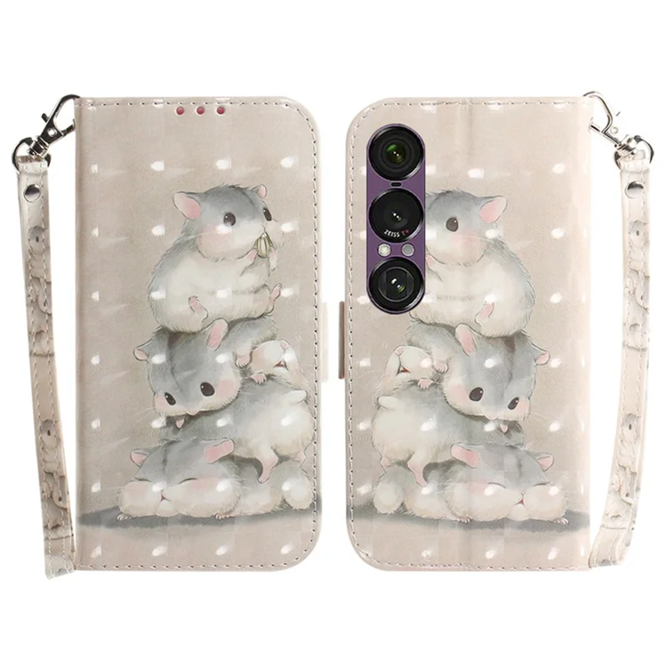 Sony Xperia 1 VII Plånboksfodral med Handledsrem - Squirrels | 2353 | AlltMobil