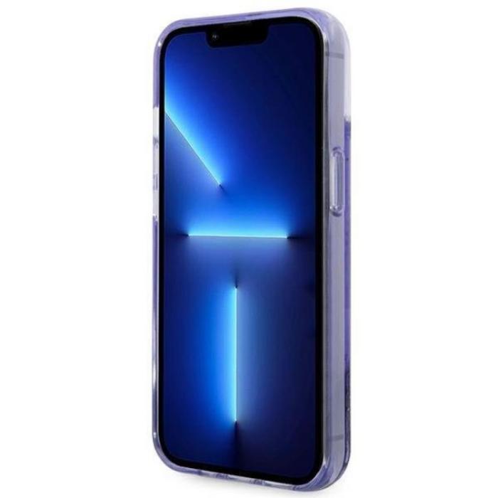 UTGATT1 - GUESS iPhone 14 Plus Skal Liquid Glitter Palm Collection - Lila