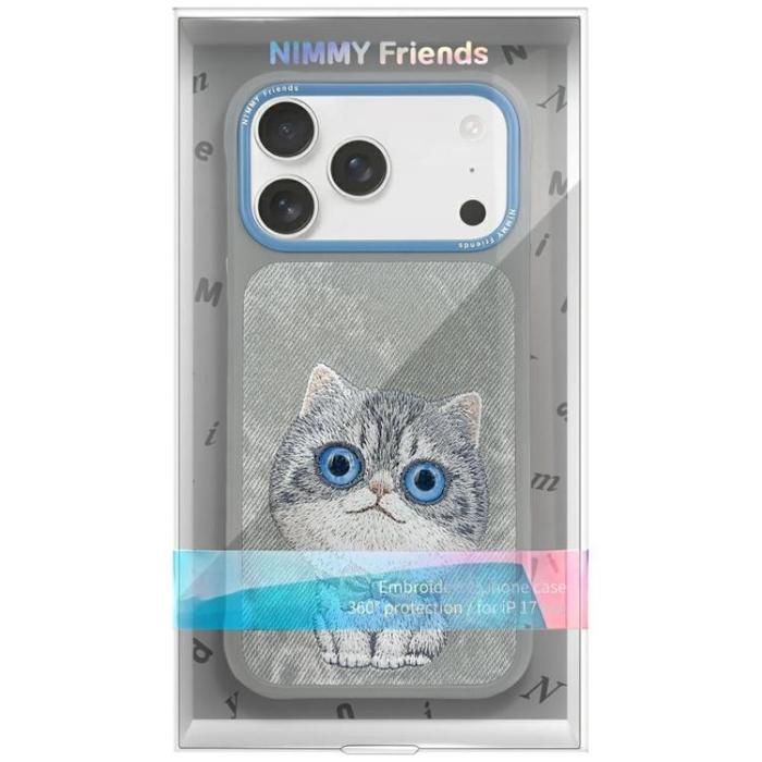 NIMMY - Nimmy iPhone 17 Pro Mobilskal Big Eyed Pet 2.0 Cat - Grå