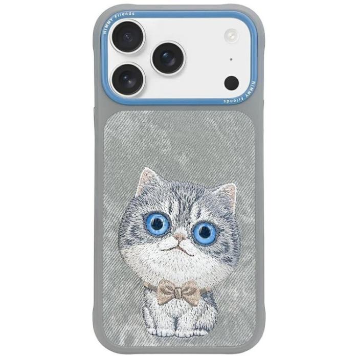 NIMMY - Nimmy iPhone 17 Pro Mobilskal Big Eyed Pet 2.0 Cat - Grå