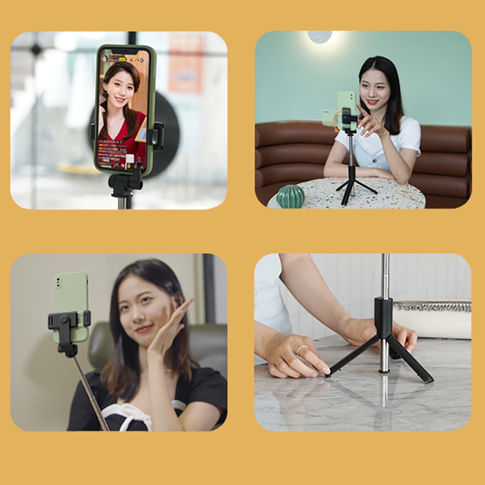 OEM - Selfiestick Teleskopstativ 0.7m för Mobil - Svart