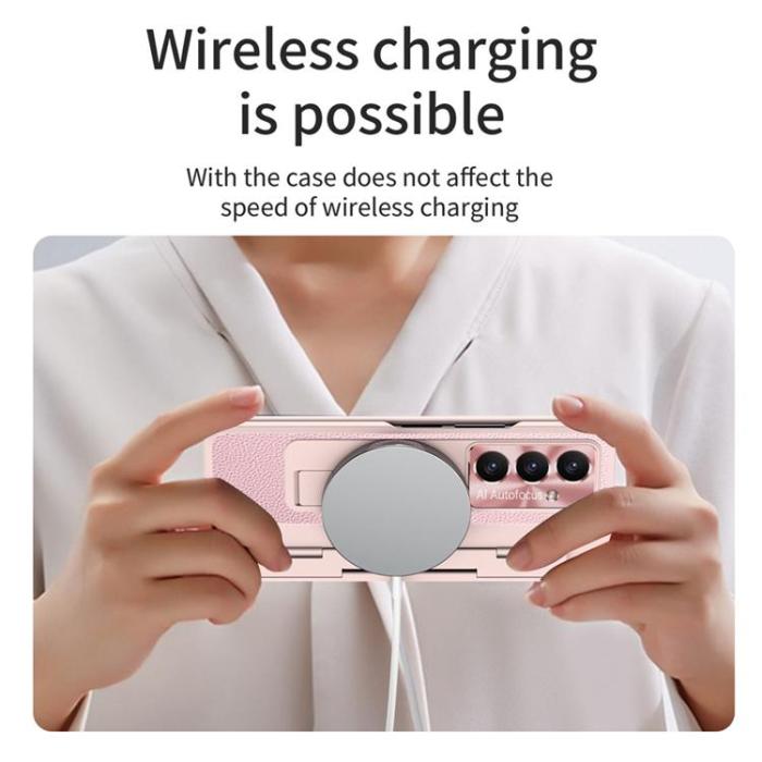 A-One Brand - Mobilskal För Galaxy Z Fold 8 med Skärmskydd - Rosa