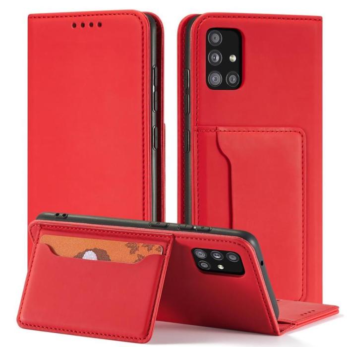 OEM - Galaxy A13 5G Plånboksfodral Magnet Stand - Röd