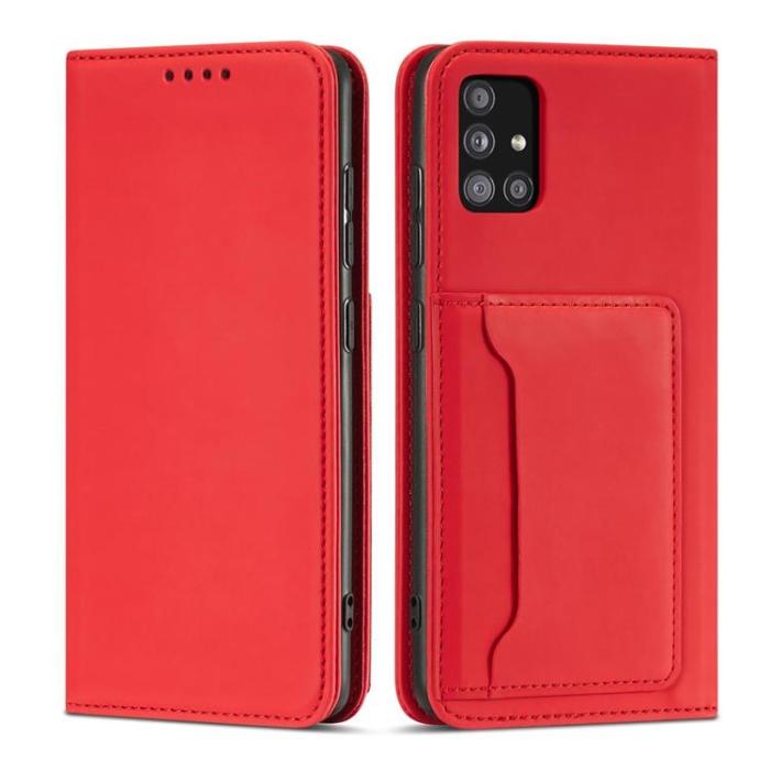 OEM - Galaxy A13 5G Plånboksfodral Magnet Stand - Röd