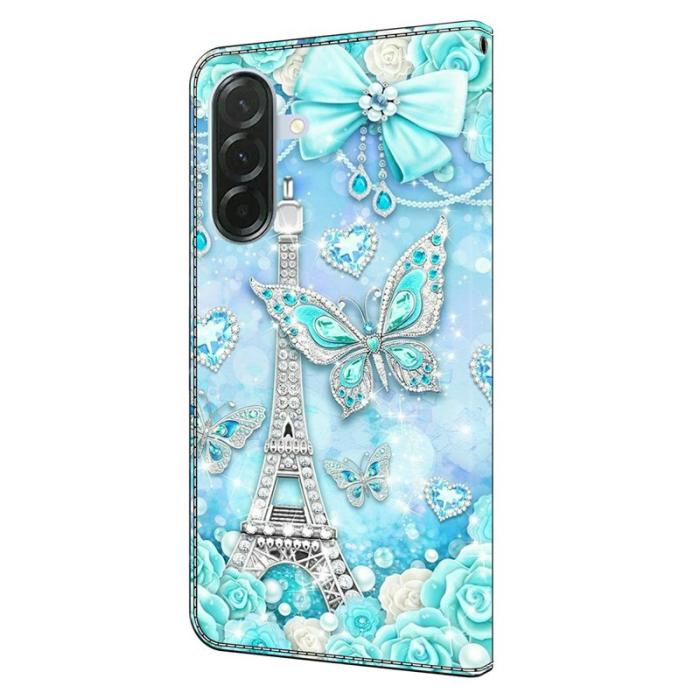 OEM - Samsung Galaxy A37 Plånboksfodral Mönstertryck Ställ Konstläder - Cobalt