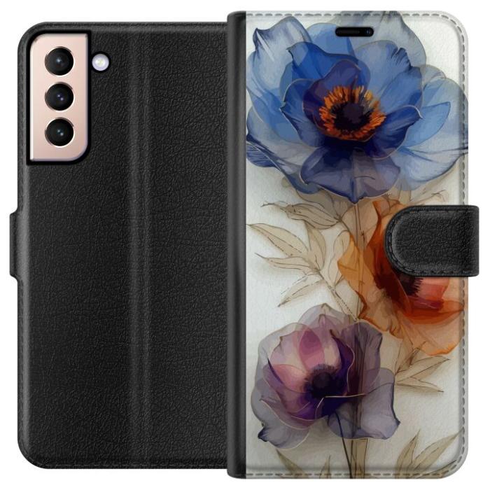 iSecrets - Plånboksfodral till Samsung Galaxy S21 med Silkesblommor