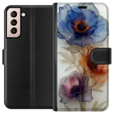 Gustaf - Pl&aring;nboksfodral till Samsung Galaxy S21 med Silkesblommor