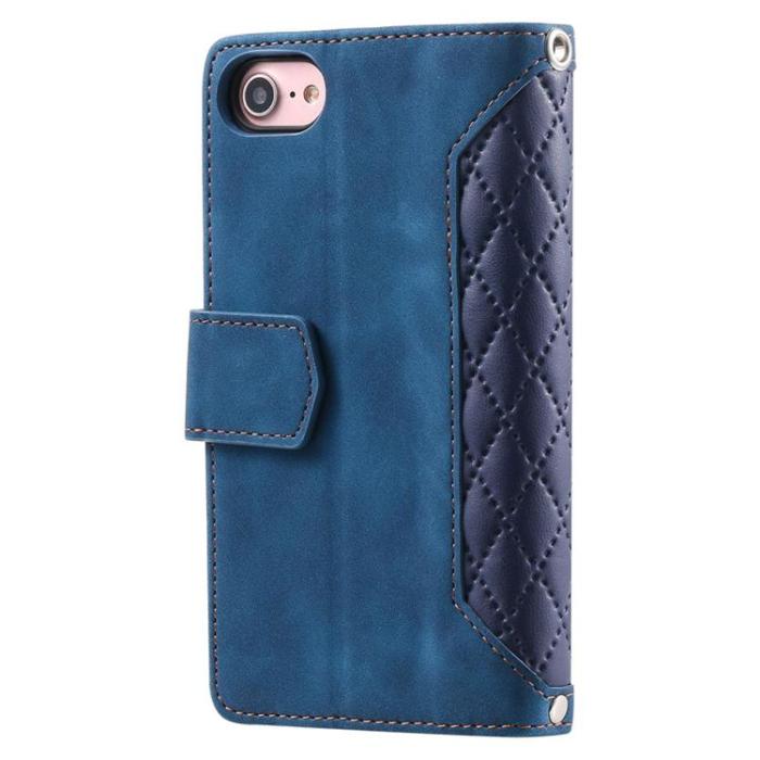 A-One Brand - iPhone 7/8/SE (2022/2020) Plånboksfodral Rhombus Grid - Blå