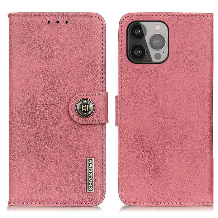 KHAZNEH - KHAZNEH Plånboksfodral iPhone 13 Pro Max - Rosa