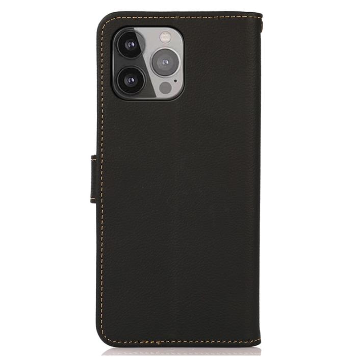 KHAZNEH - Khazneh Äkta Läder Fodral till iPhone 13 Pro Max - Svart