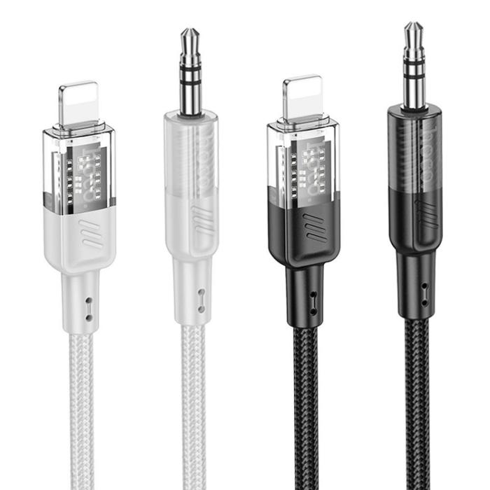 Hoco - Hoco Aux Kabel 3.5mm Mini Jack Till Lightning 1.2m - Svart