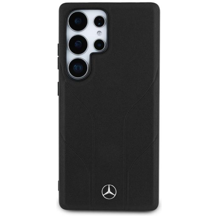 Mercedes - Mercedes Galaxy S25 Ultra Mobilskal MagSafe Läder Debossed Lines - Svart