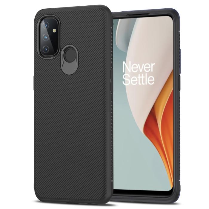 UTGATT1 - Jazz Twill Texture Skal OnePlus Nord N100 - Svart