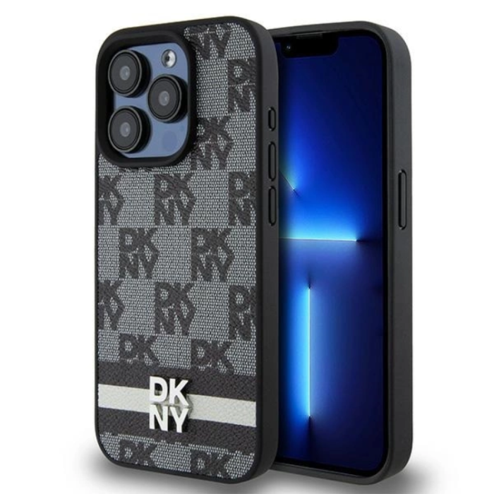 DKNY - DKNY iPhone 15 Pro Max Mobilskal Läder Checkered Mono Pattern