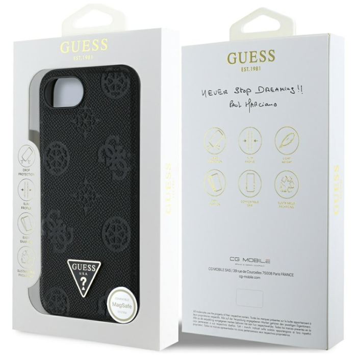 Guess - Guess iPhone 16e Mobilskal Magsafe Triangle Logo - Svart