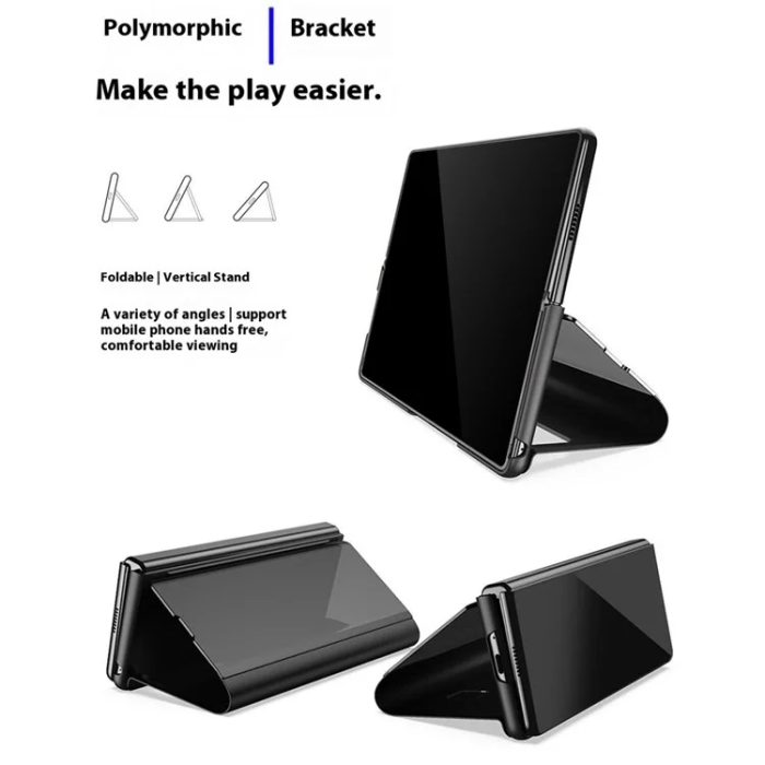 A-One Brand - Galaxy Z Fold7 5G Mobilskal View Window PU Läder + PC - Svart