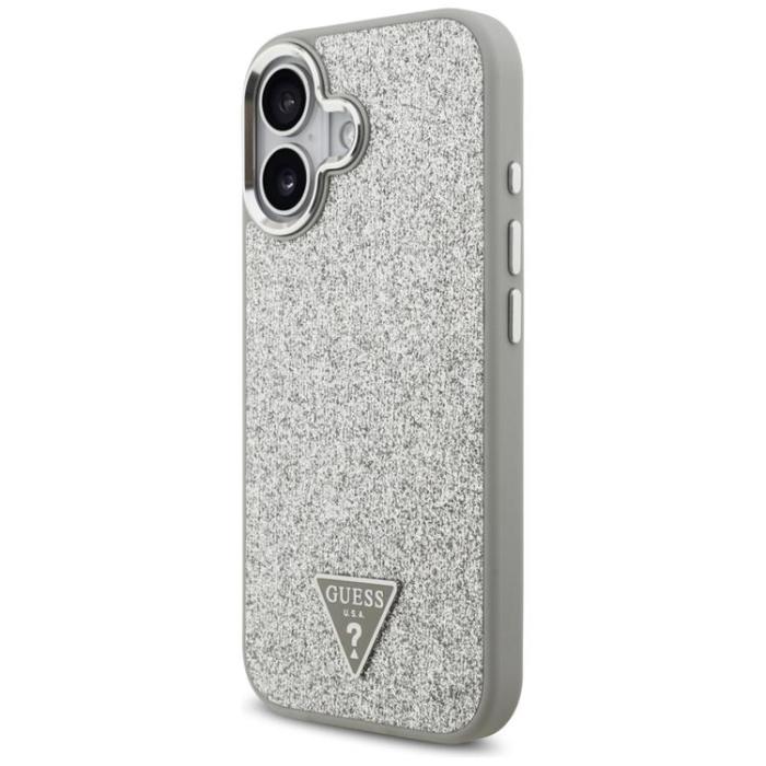 Guess - Guess iPhone 17 Mobilskal MagSafe Glitter Triangle Logo - Silver
