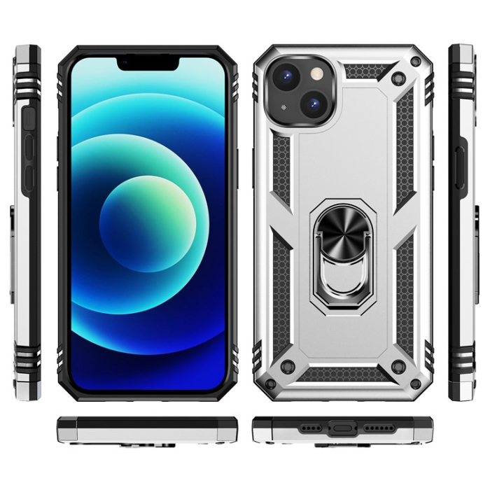 A-One Brand - iPhone 15 Plus Mobilskal med Kickstand - Silver