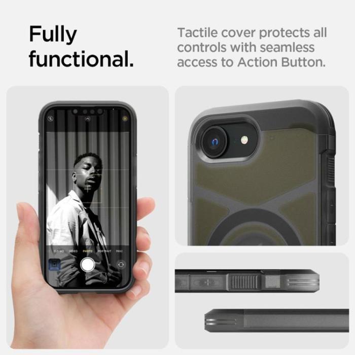 Spigen - Spigen iPhone 16e Mobilskal Magsafe Tough Armor - Frost Svart