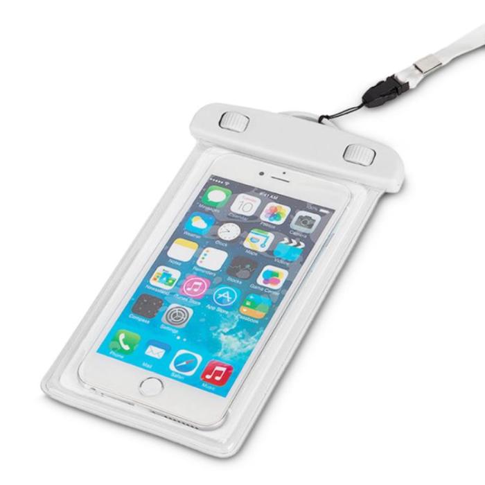 OEM - Vattentätt Mobilfodral PVC Med Lanyard - Vit