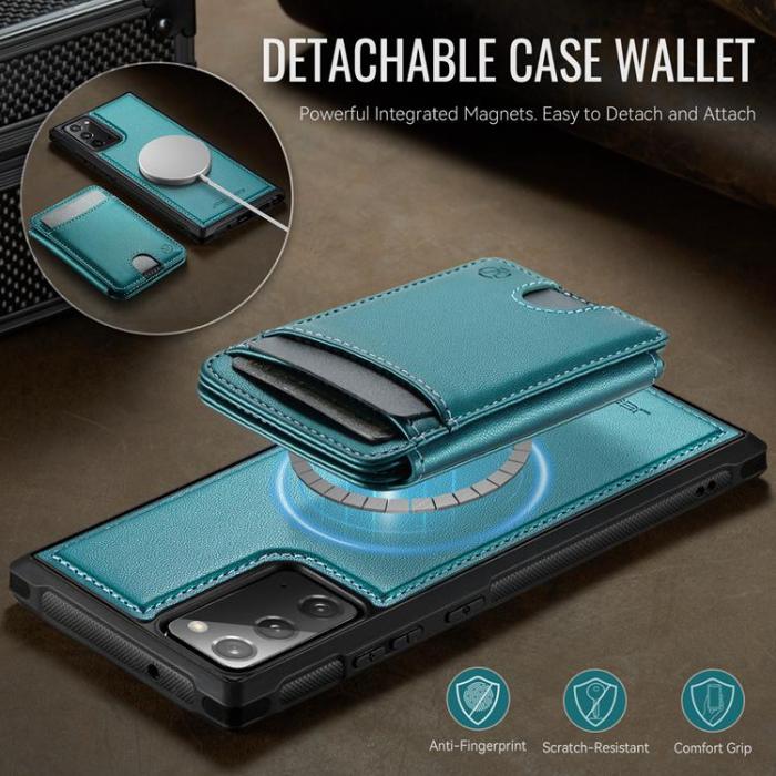 OEM - JEEHOOD Samsung Galaxy Note20 Fodral KonstLäder - Blå