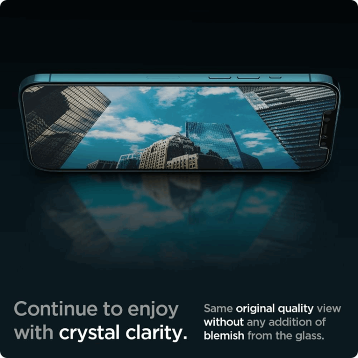 Spigen - SPIGEN Ez Fit 2-Pack Härdat Glas Skärmskydd.Tr iPhone 12 Pro Max - Svart