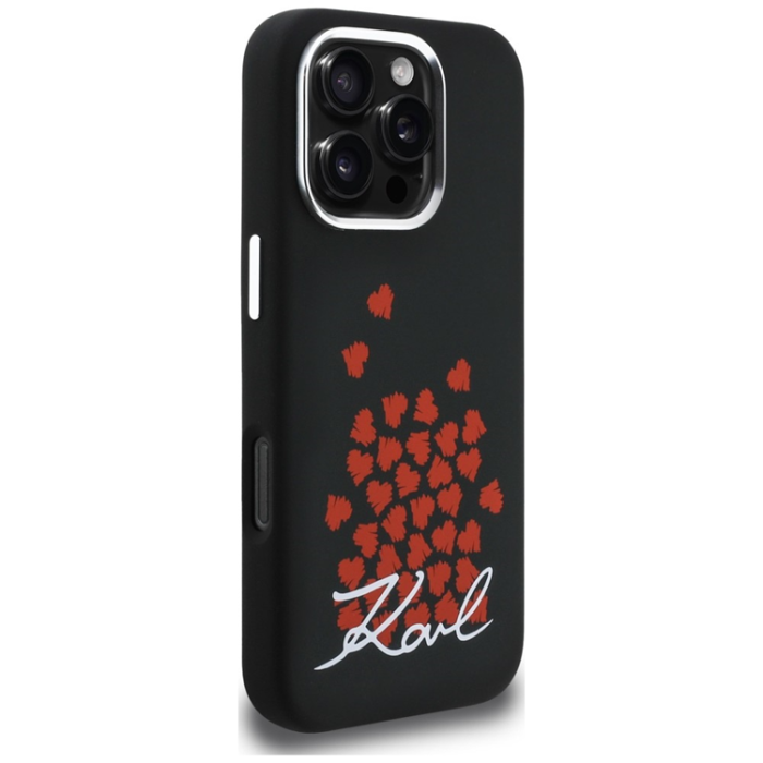 KARL LAGERFELD - KARL LAGERFELD Mobilskal För iPhone 16 Pro Max MagSafe Silikon Heart Sign Logo