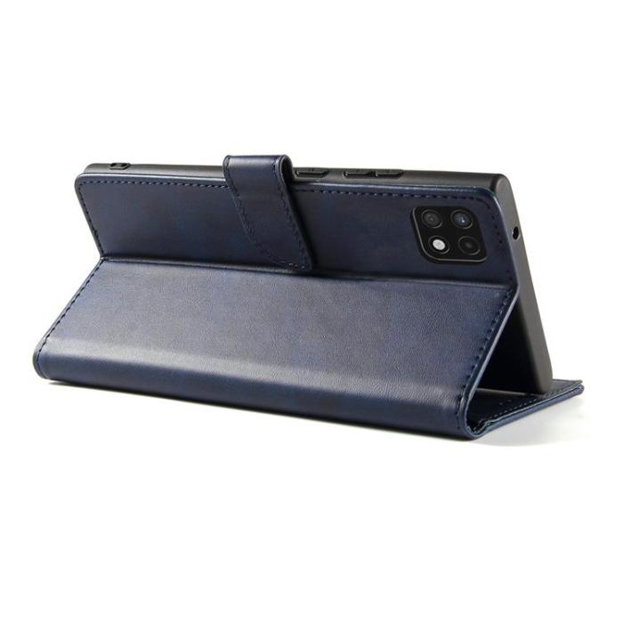Ruhtel - Magnet Elegant Kickstand Fodral Samsung Galaxy A22 4G - Blå