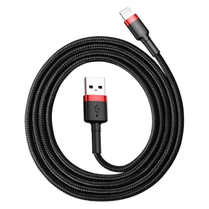 BASEUS - Baseus Cafule USB-C till lightning kabel 1M - Svart/Röd