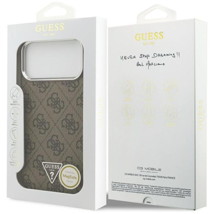Guess - Guess iPhone 17 Pro Max Mobilskal MagSafe 4G Triangle Logo - Brun