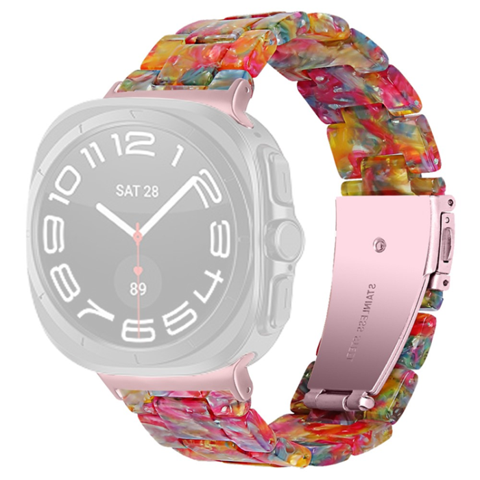 A-One Brand - Galaxy Watch 8/8 Classic (40/44/46mm) Armband Vattentät Acrylic - Candy Rainbow