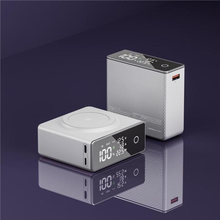 A-One Brand - Magsafe Powerbank 20000mAh Q7 15W Magnetic Trådlös - Vit