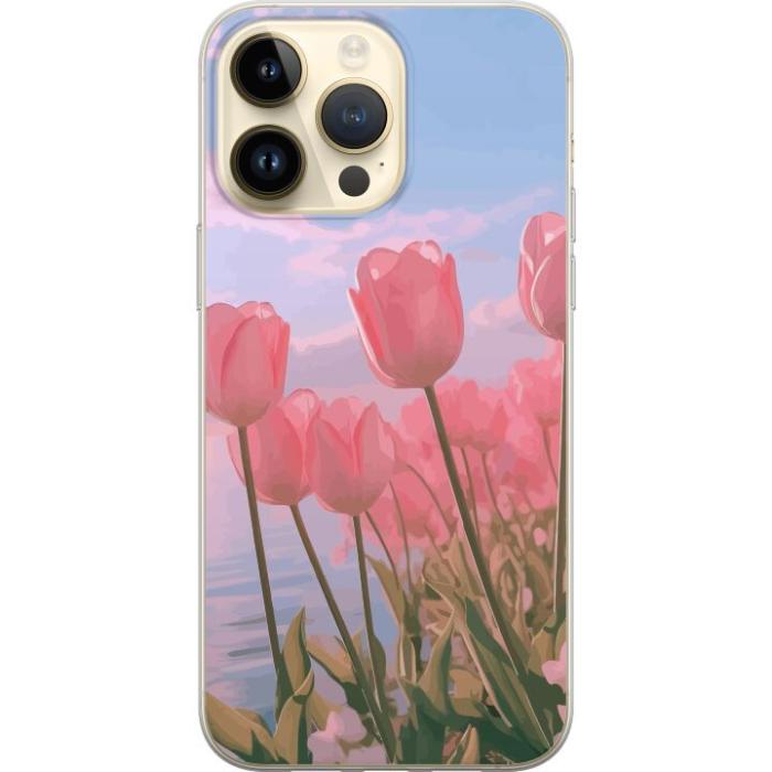 iSecrets - Mobilskal till Apple iPhone 15 Pro Max med Rosa Tulpaner