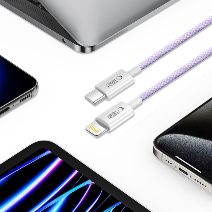 Tech-Protect - Tech-Protect USB-C till Lightning kabel Ultraboost 2m - Mauve