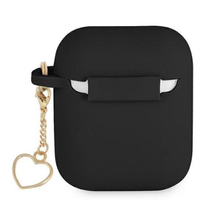 Guess - Guess Silicone Heart Charm Collection Skal Airpods - Svart