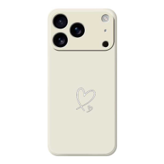 A-One Brand - iPhone 17 Pro Max Mobilskal Vit Love Pattern TPU - Beige