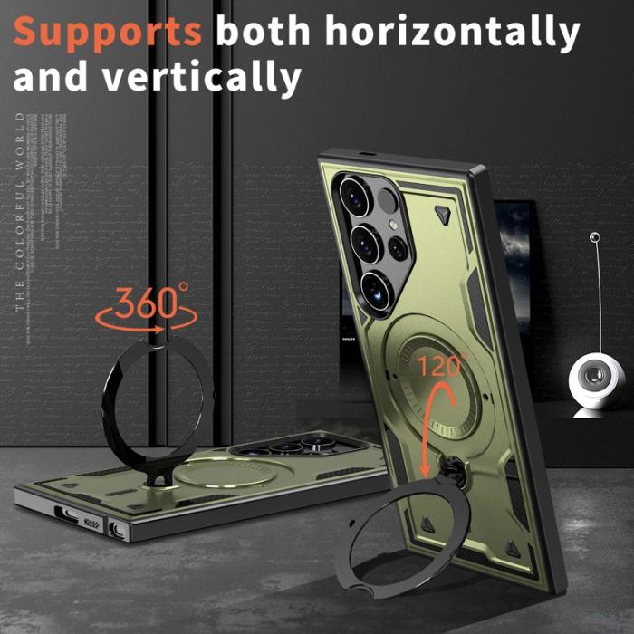N/A - Mobilskal till Samsung Galaxy S24 Ultra Plast Militärt Skydd - Olivgrön