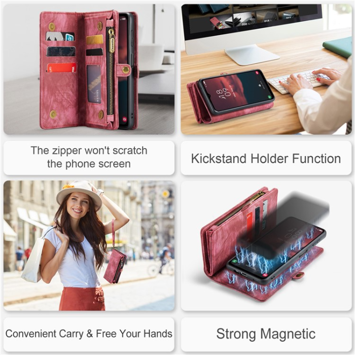Caseme - Caseme Galaxy A34 5G Plånboksfodral Detachable - Röd